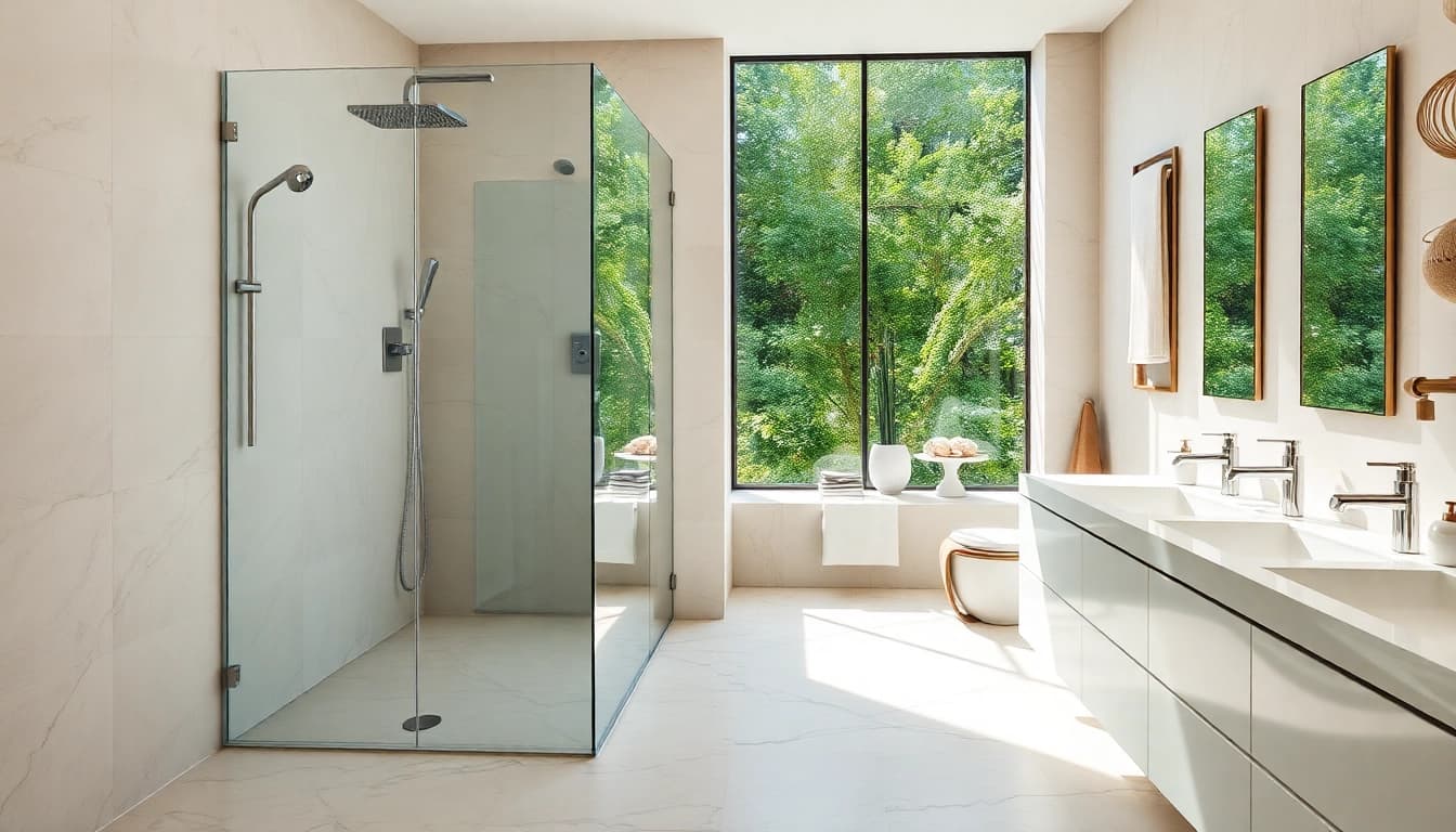 Elevate your space with elegant showers au in a luxurious modern bathroom design.