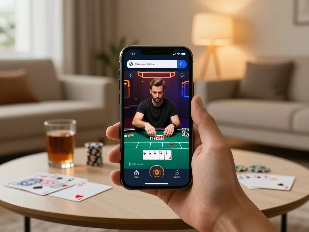 Engaging poker gameplay on the 789winco mobile app, showing strategic betting actions in a cozy home setting.