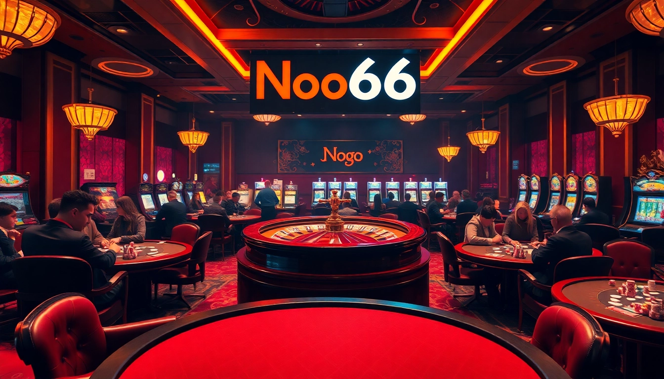 การเล่นรูเล็ต Noo66 ในบรรยากาศคาสิโนที่สดใส พร้อมผู้เล่นที่ตื่นเต้น และบรรยากาศหรูหรา