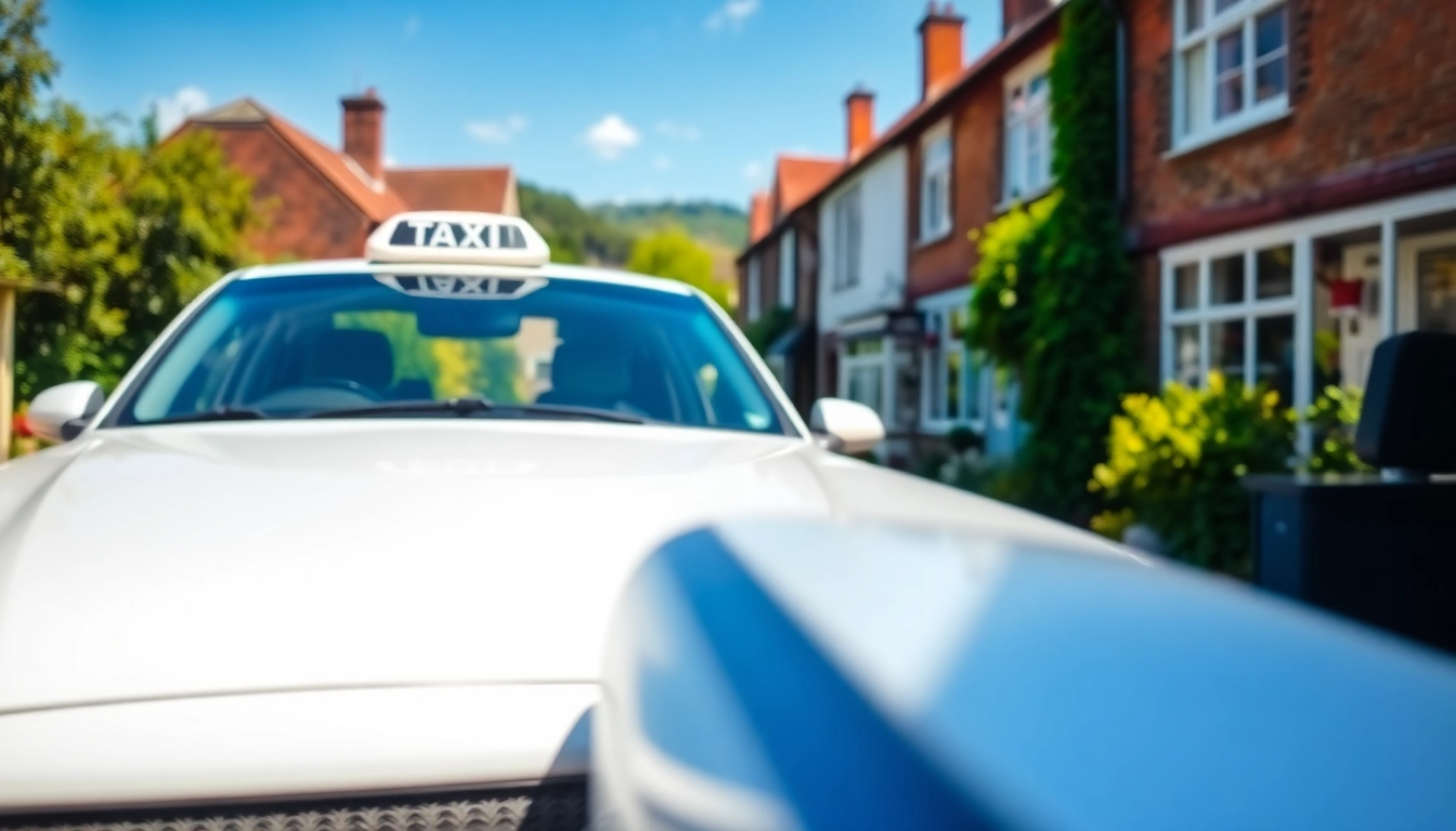 Claygate taxi service vehicle parked in charming local streets, inviting and professional.