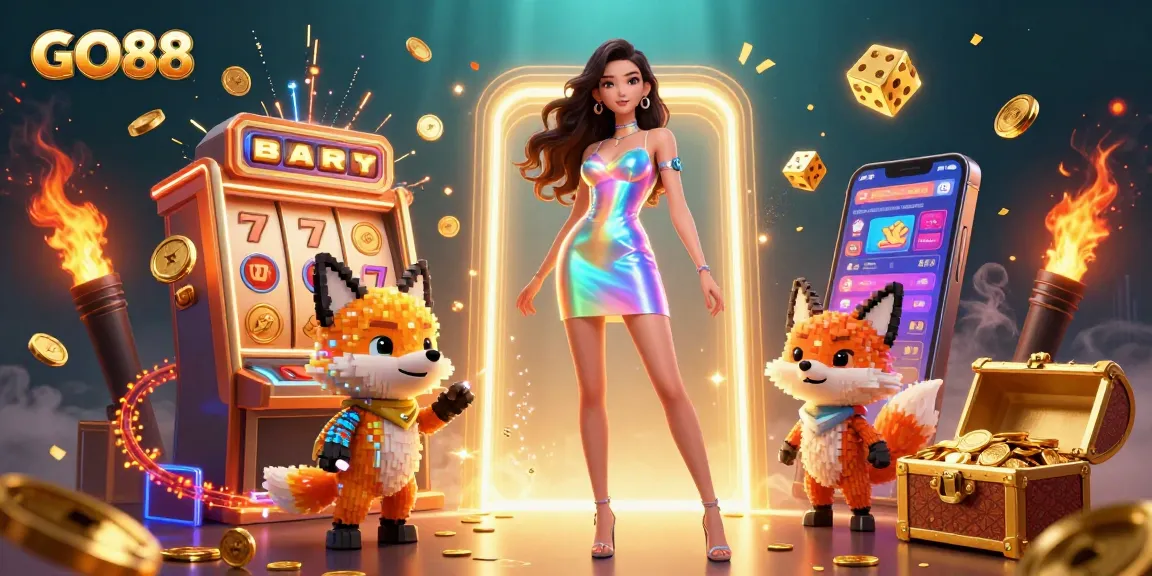 Spin winners at GO88 with vibrant slot machines and immersive casino elements.