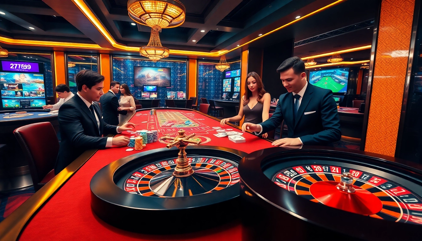 Alo789 online betting scene showcasing poker action and roulette thrills with professional atmosphere.