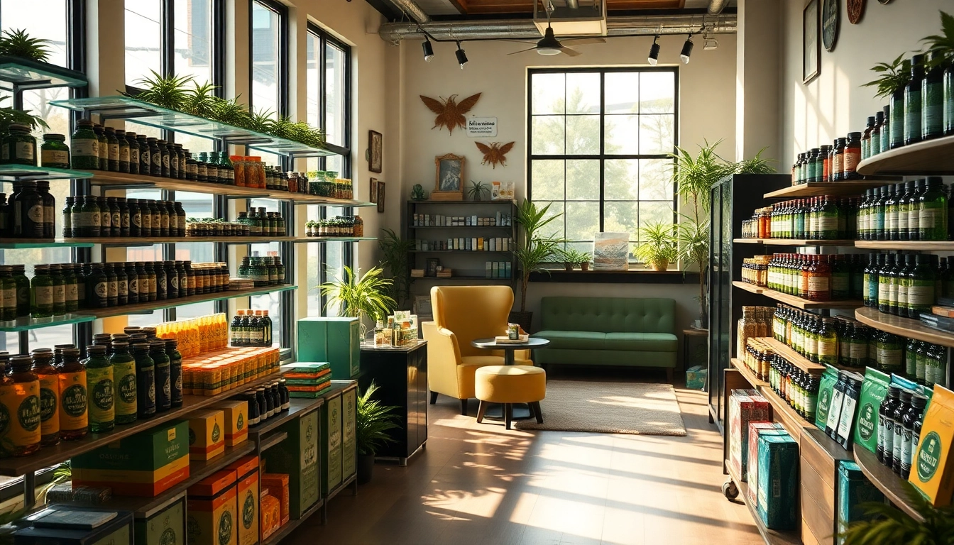 Shop showcasing 420 Weed Online London products with vibrant displays and inviting atmosphere