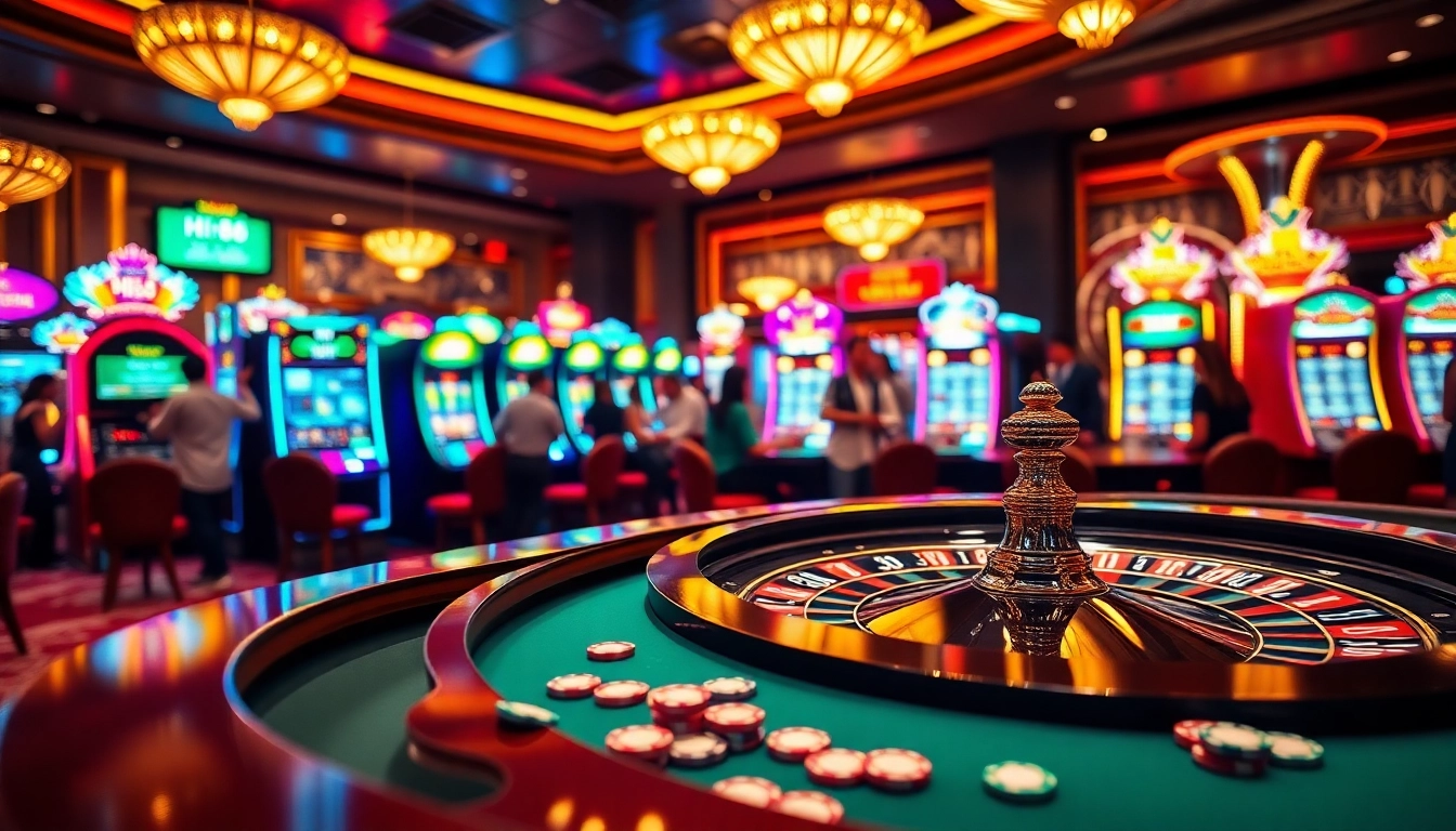 Engage in thrilling gameplay at Hi88 with vibrant casino tables and high-stakes excitement.