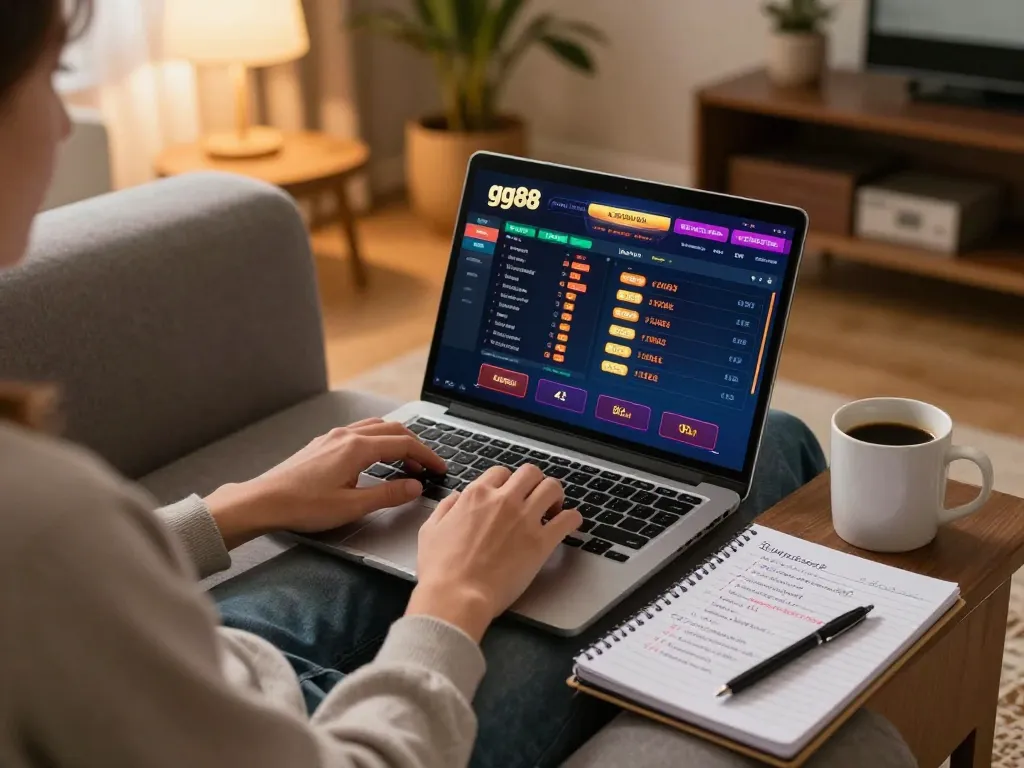 Engaging online gaming session with gg88 interface, showcasing responsible gambling and strategy.