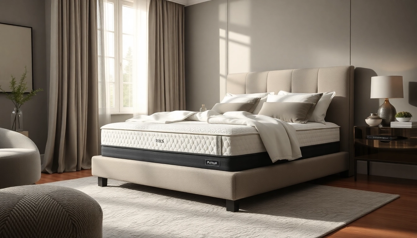 Showcase the comfort of a posturepedic mattress in a serene bedroom environment.