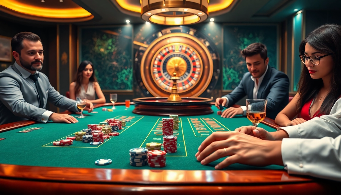 Engaged players placing bets at a luxury casino table, inspired by lc88.com experience.
