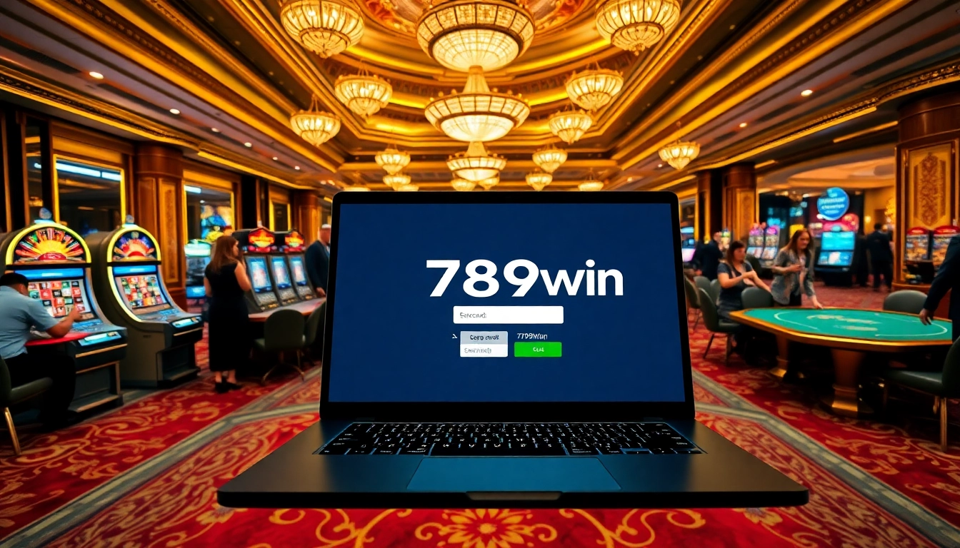 Engaging scene of players logging into 789win online casino with vibrant tables and atmosphere.