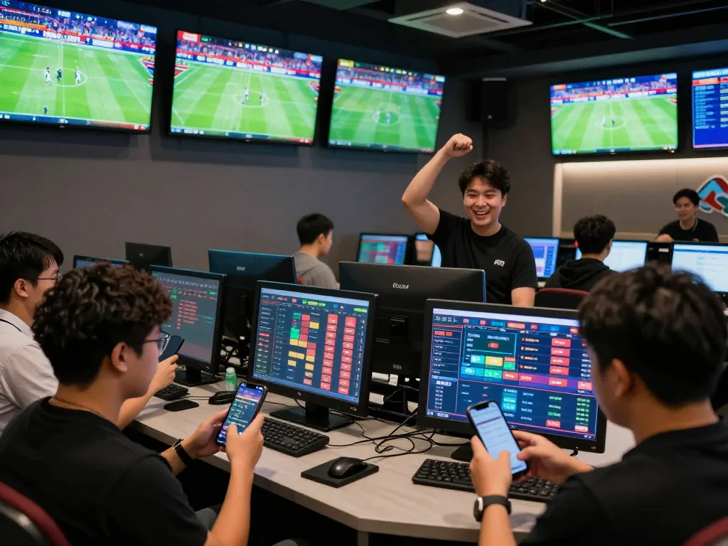 Bong88 sports betting action with users placing bets and celebrating wins in a lively digital environment.
