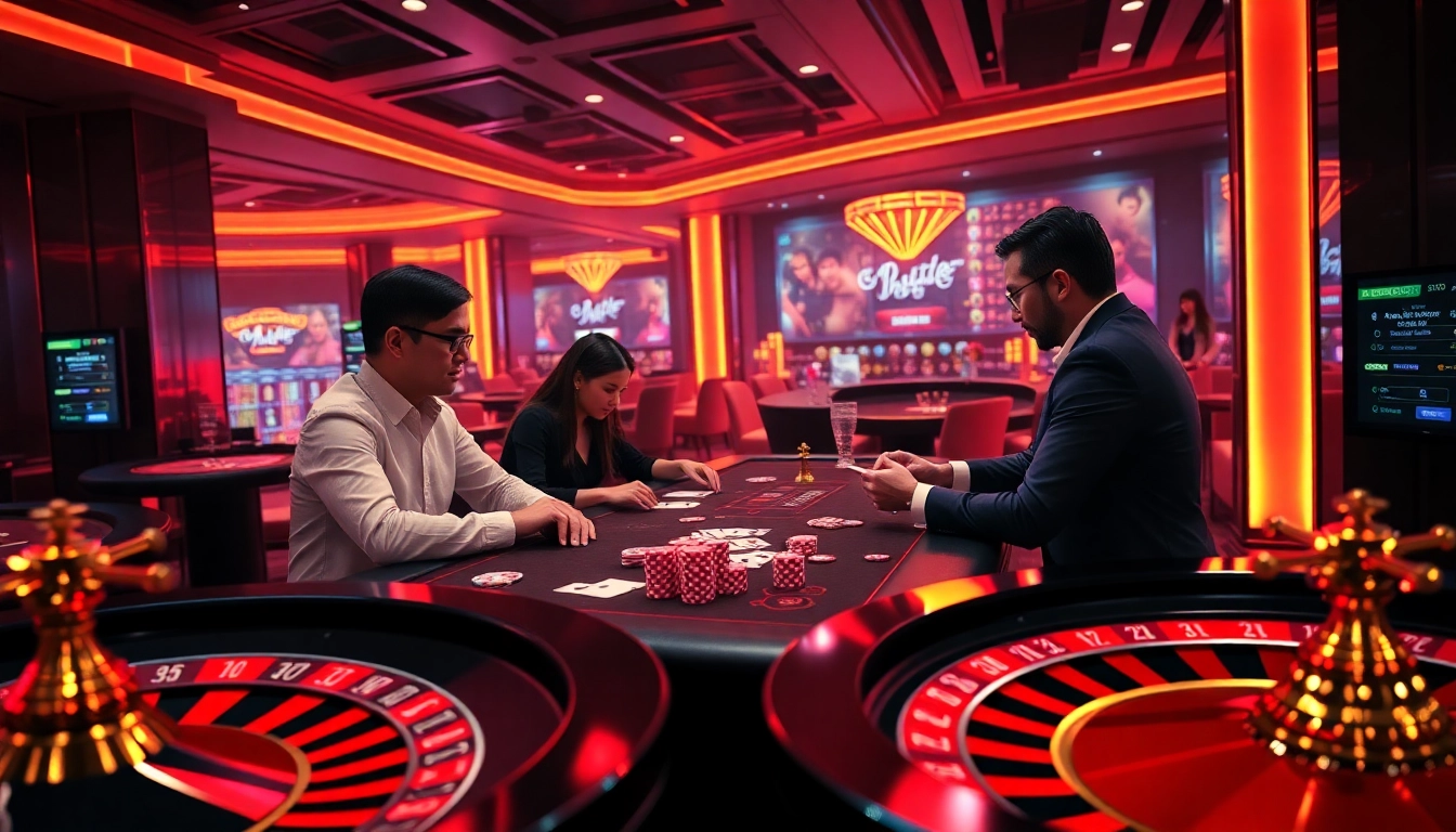Navigating the gaming experience at https://nk88.horse/: players engaged in intense poker action.