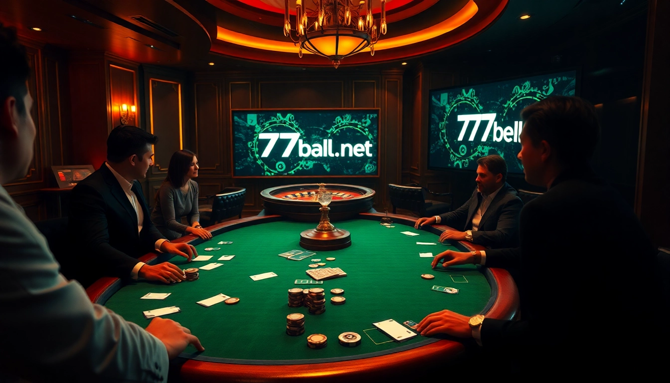 Experience the thrill of gambling at 77ball net while playing poker with luxurious chips.