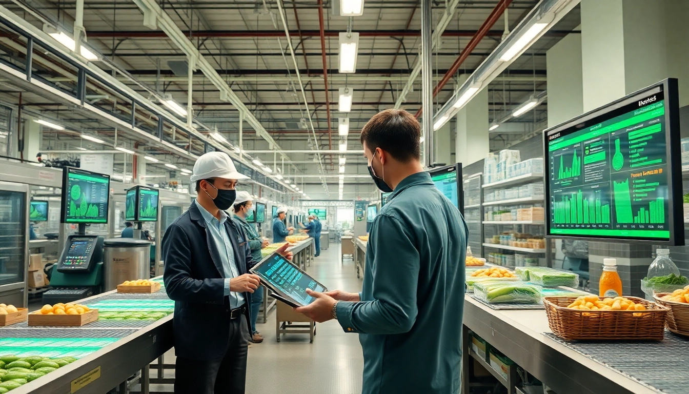 Traceability software for food manufacturers enhances safety in a modern production facility.