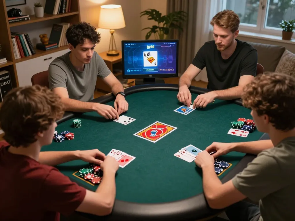 Engaging scene of players using tg88 app for online poker, showcasing bright graphics and a cozy atmosphere.