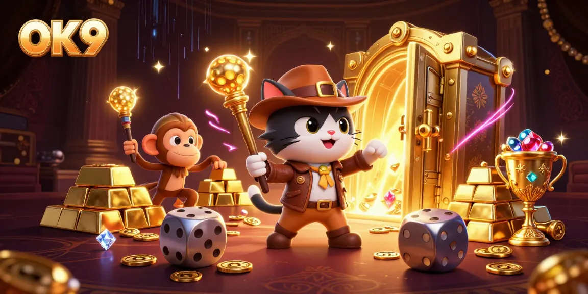 Experience thrilling adventures at OK 9 as you uncover hidden treasures in a vibrant casino