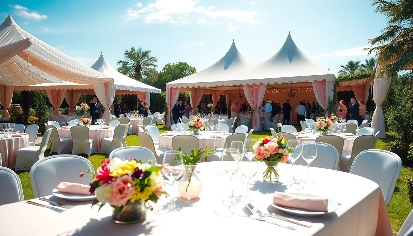 Book your elegant outdoor event with https://www.casablancahire.co.uk/ featuring beautifully arranged decorations.