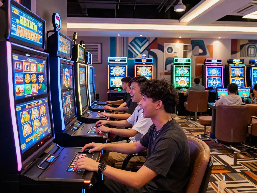 Engaged players enjoying various games at LU88 online casino.