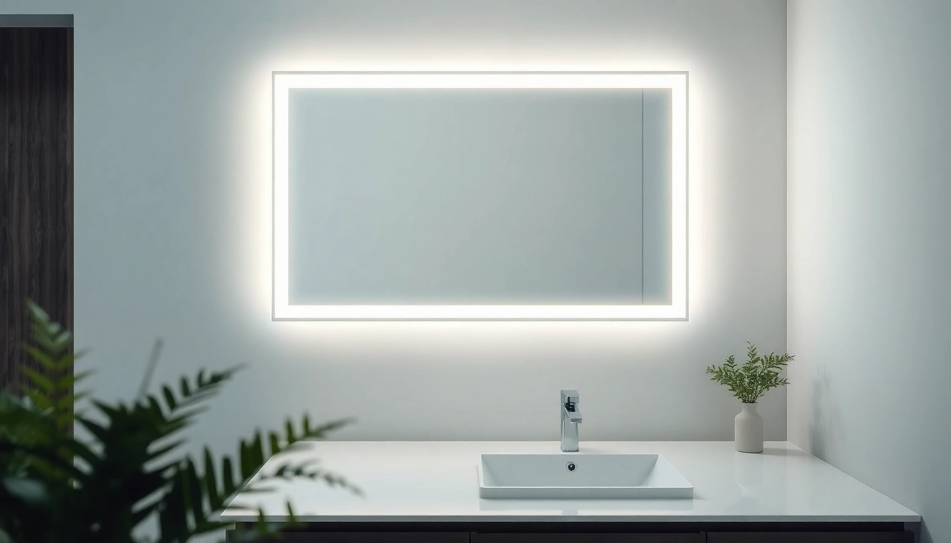 Transform your led mirror bathroom with elegant ambient lighting and sleek design elements.