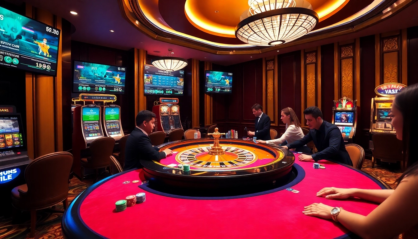 Experience the excitement of betting at nhà cái jbo with vibrant casino scenes and professional dealers.