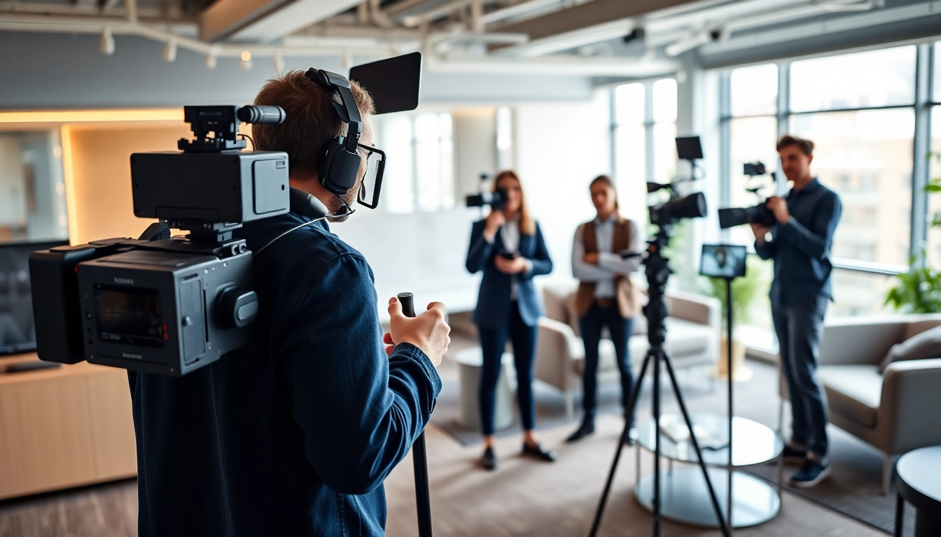 Showcasing Corporate video production toronto with a professional team in an office setting.