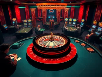 Experience the thrill of Trang chủ U888 with an exciting online casino atmosphere featuring roulette tables and slot machines.