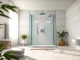 Erleben Sie die elegante sonni Duschkabine 90x90 in einem stilvollen Badezimmer mit frischen Pflanzen und natürlichem Licht.