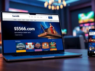 Dynamic view of 566.com showcasing gaming options on devices.