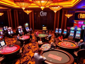 Experience thrilling gaming with SUN CITY 888 as players engage in exciting poker and roulette.