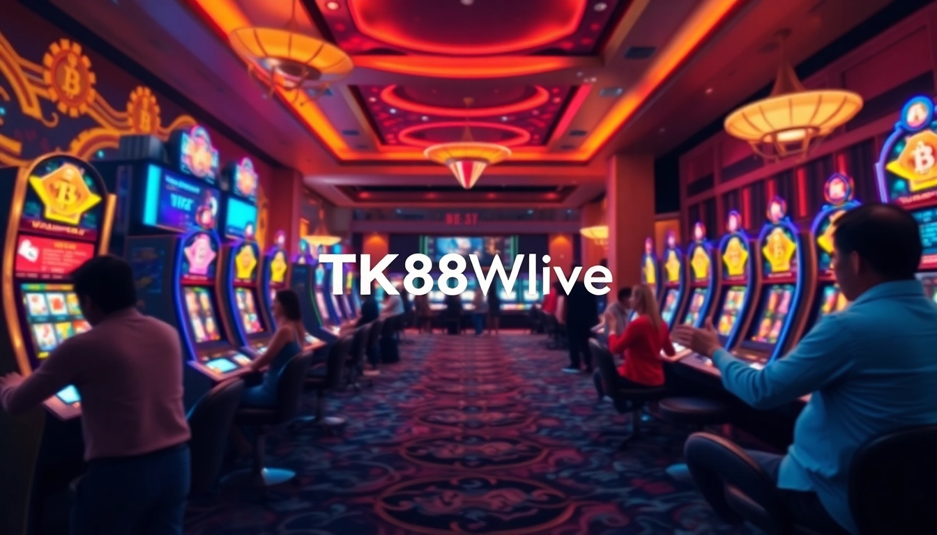 Exciting online gambling scene showcasing tk88win.live with vibrant casino games and a welcoming atmosphere.