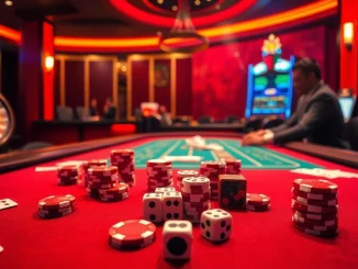 Exciting casino scene with poker action highlighting the fun88 link for online gambling enthusiasts