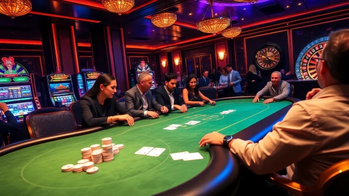 B8 poker table scene with players enjoying high-stakes strategy and luxurious casino ambiance.