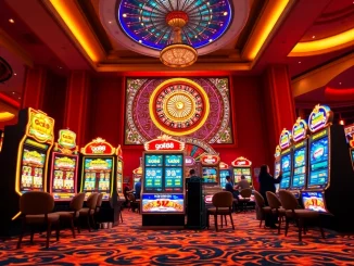 Exciting players enjoying the gg88 slot gaming experience in a luxurious casino environment.