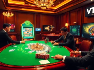 Experience the thrill of poker at VT88 casino with vibrant tables and excited players.