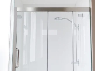 Elegant shower doors showcased in a stylish modern bathroom setting with bright ambiance.