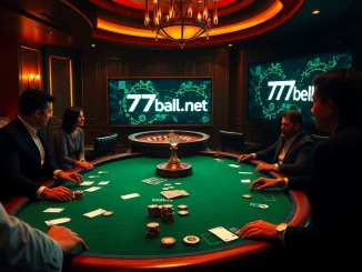 Experience the thrill of gambling at 77ball net while playing poker with luxurious chips.