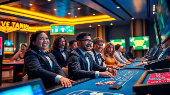 Exciting online gaming atmosphere at dagawin.live with diverse players and professional dealers.