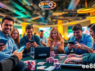 Dynamic online gaming experience at ev88win.live with diverse users enjoying casino games and sports betting.