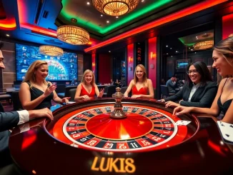 Experience thrilling online betting at okvipwin.live with joyful players engaged at a live casino game.