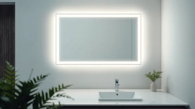 Transform your led mirror bathroom with elegant ambient lighting and sleek design elements.