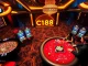 C168 branding shines in a luxurious casino setting with players engaging at tables and bright slot machines.