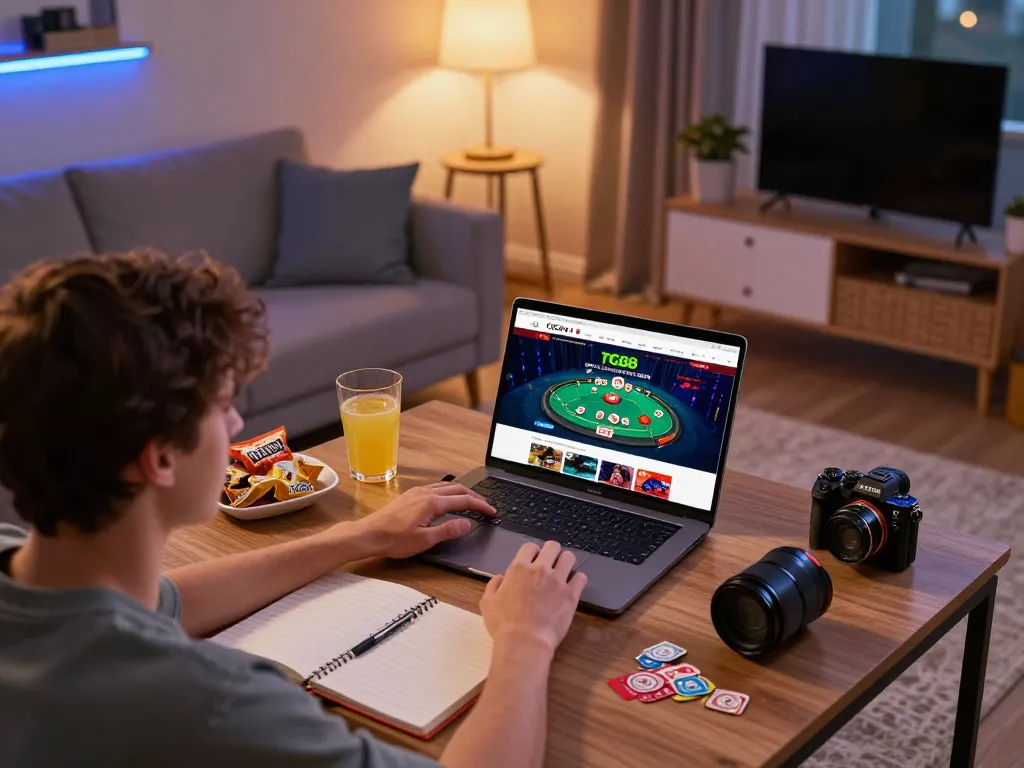 Experience strategic online gambling with TG88 in a cozy home setting.
