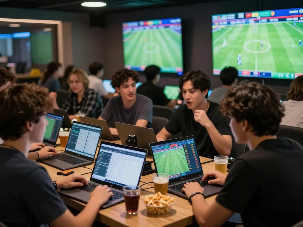 Dynamic sports betting scene showcasing a trang cá cược uy tín environment filled with excitement during live football matches.