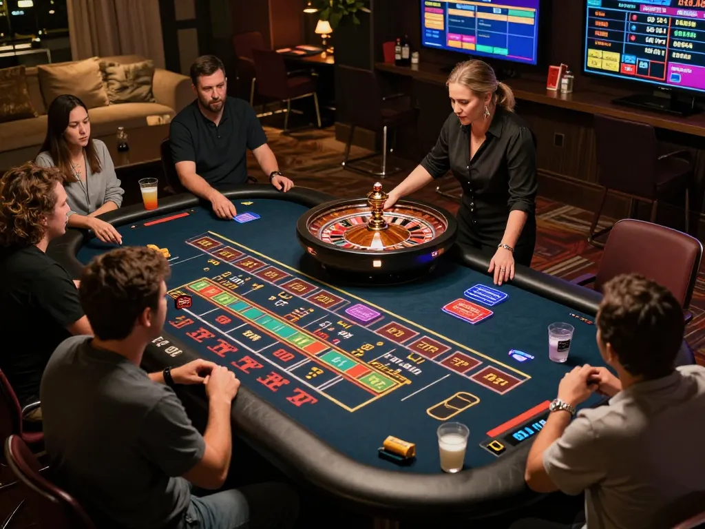 Players enjoying live dealer games at 23win, capturing the excitement and strategic betting moments.