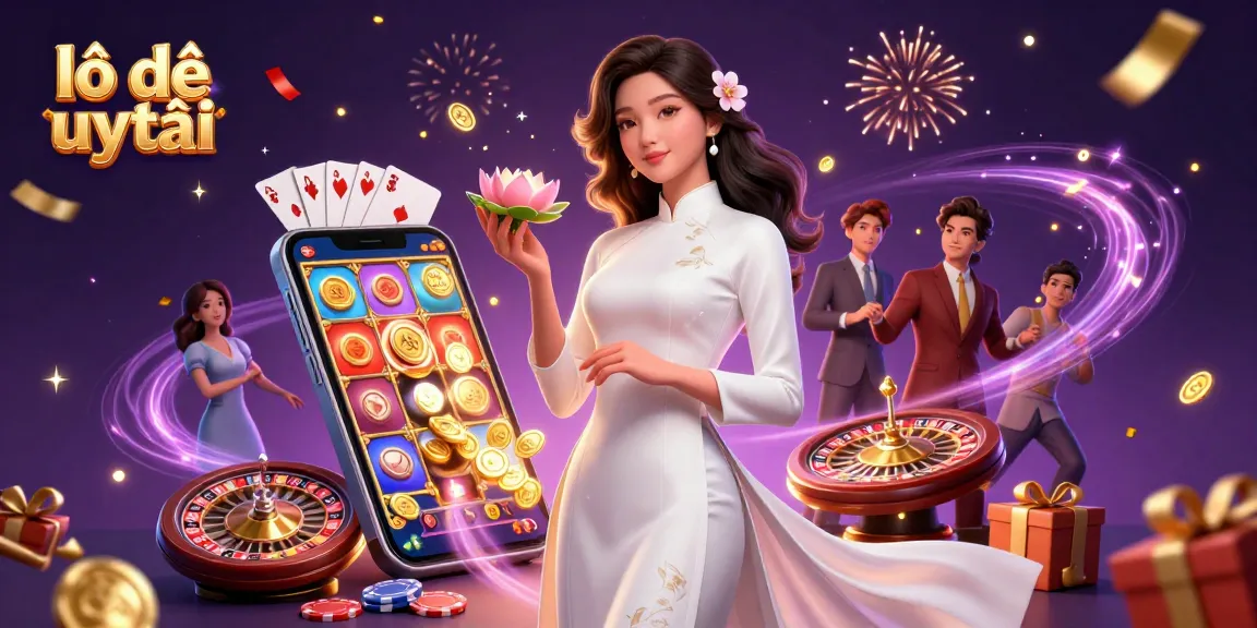 Play lô đề uy tín with vibrant characters and exciting game elements in dynamic 3D illustration.