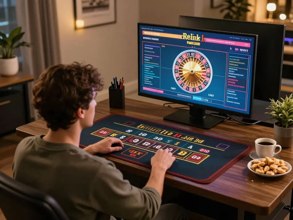 Player experiencing exciting online casino gameplay at home with fly88 app on screen